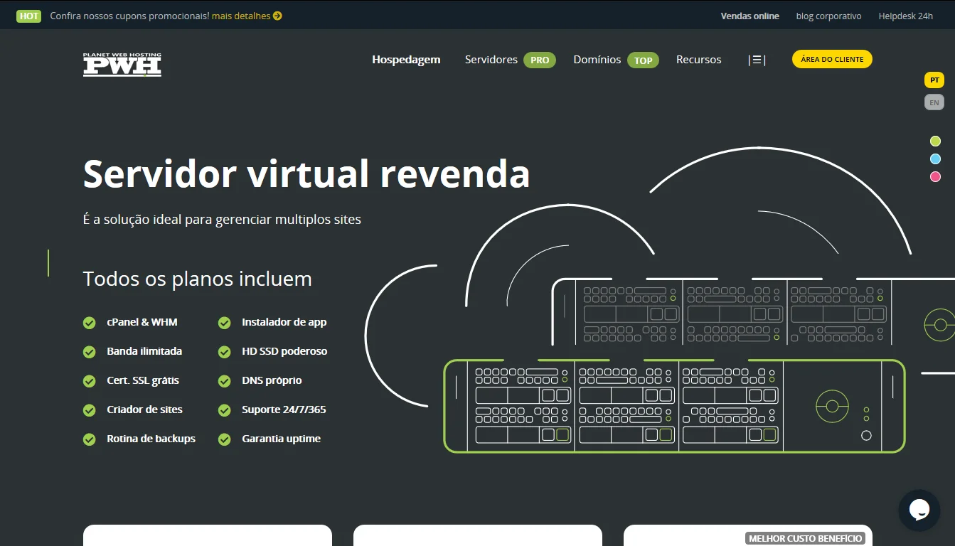 Revenda de Hospedagem de Sites Ilimitada, crie sua prÃ³pria griffe de Hosting - PWH