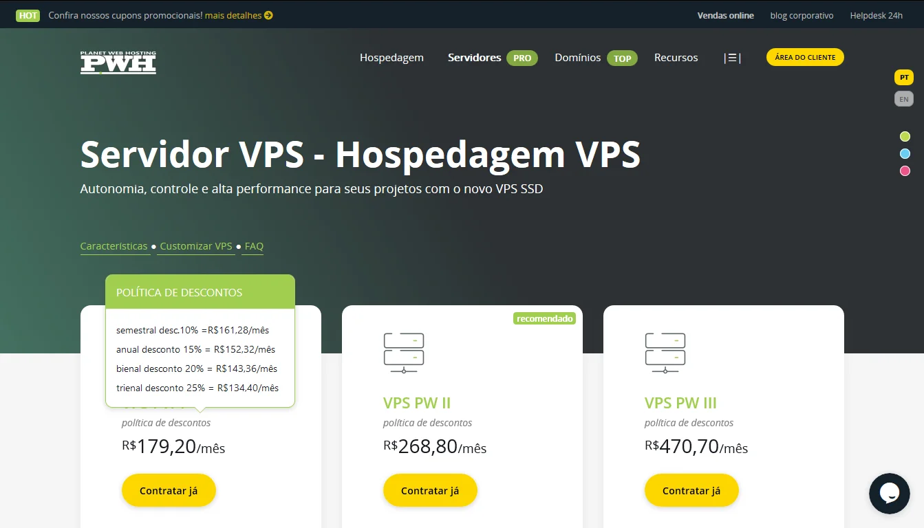 Servidor VPS com cPanel - PWH