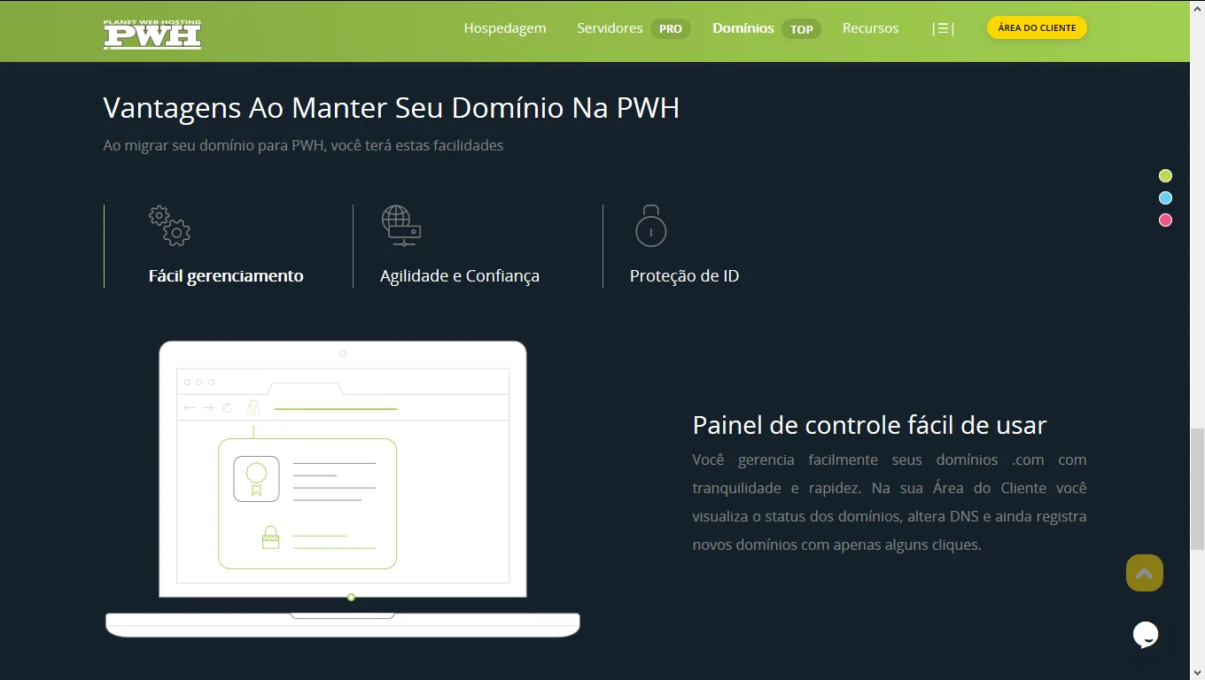 Registro de DomÃ­nio por R$ 10,00/ano, garanta sua presenÃ§a na internet - PWH